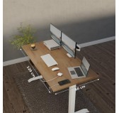 POKAR Desk with white electric frame Craft Oak 120x60