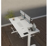 POKAR Desk with white electric frame White 120x60