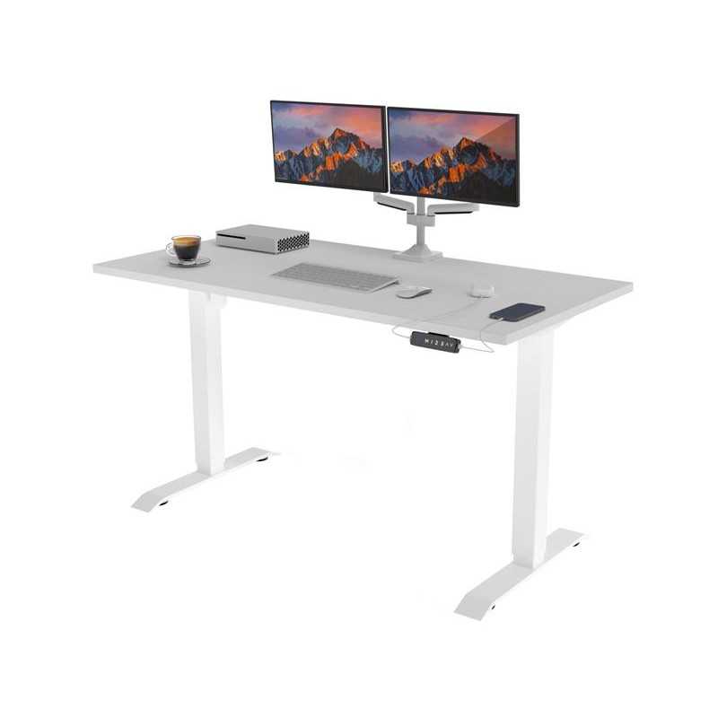 POKAR Desk with white electric frame Light Grey 120x80