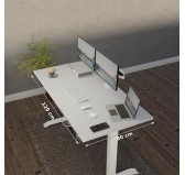 POKAR Desk with white electric frame Light Grey 120x80