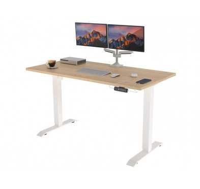 POKAR Desk with white electric frame Sonoma Oak 120x80