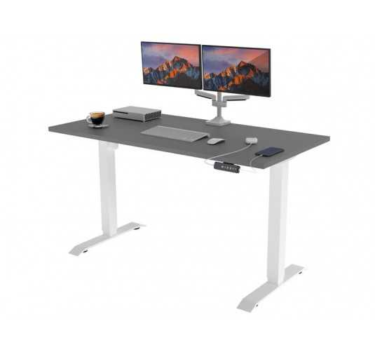 POKAR Desk with white electric frame Grey 120x60