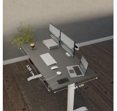 POKAR Desk with white electric frame Grey 120x60