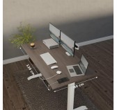 POKAR Desk with white electric frame Davos Oak 120x60