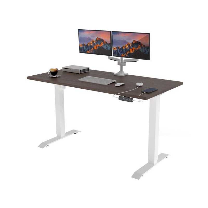 POKAR Desk with white electric frame Davos Oak 120x80