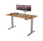 POKAR Desk with silver electric frame Craft Oak 120x60