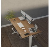 POKAR Desk with silver electric frame Craft Oak 140x70