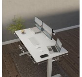 POKAR Desk with silver electric frame White 120x60