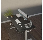 POKAR Desk with silver electric frame Black 120x60